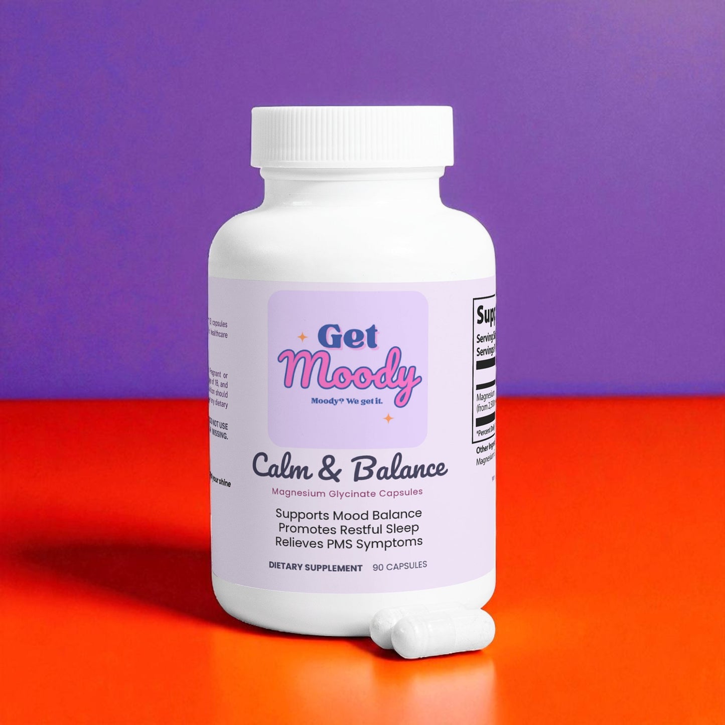 GetMoody Calm & Balance – Magnesium Glycinate Capsules (90 count)